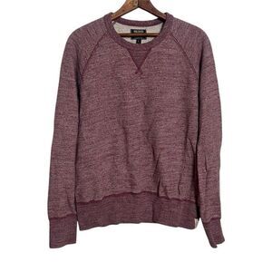 Todd Snyder Long Sleeve Front V Crew Neck Sweatshirt Heathered Maroon Size Large